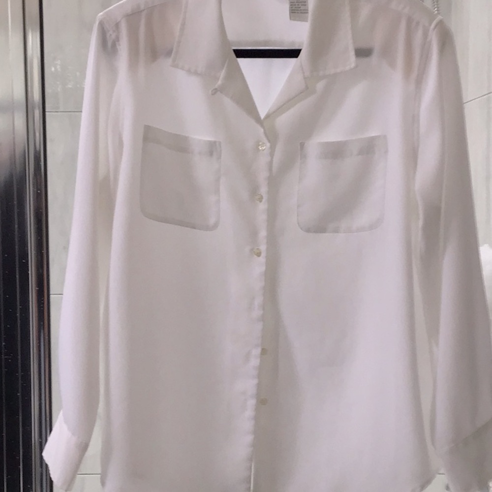 ♥️Jaclyn Smith Classics white blouse sz 14♥️